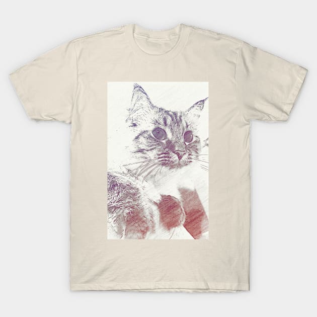 Kitty Sketch T-Shirt by GzDoitEz